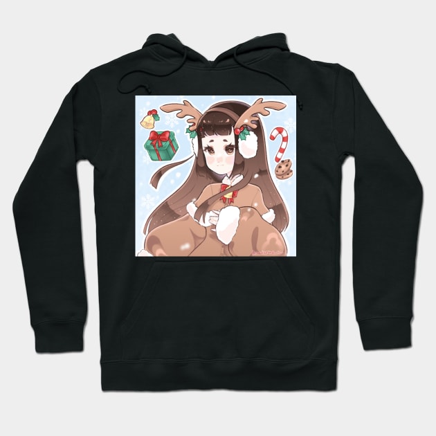 Cute Reindeer Girl <3 Hoodie by Breadwithbutter 